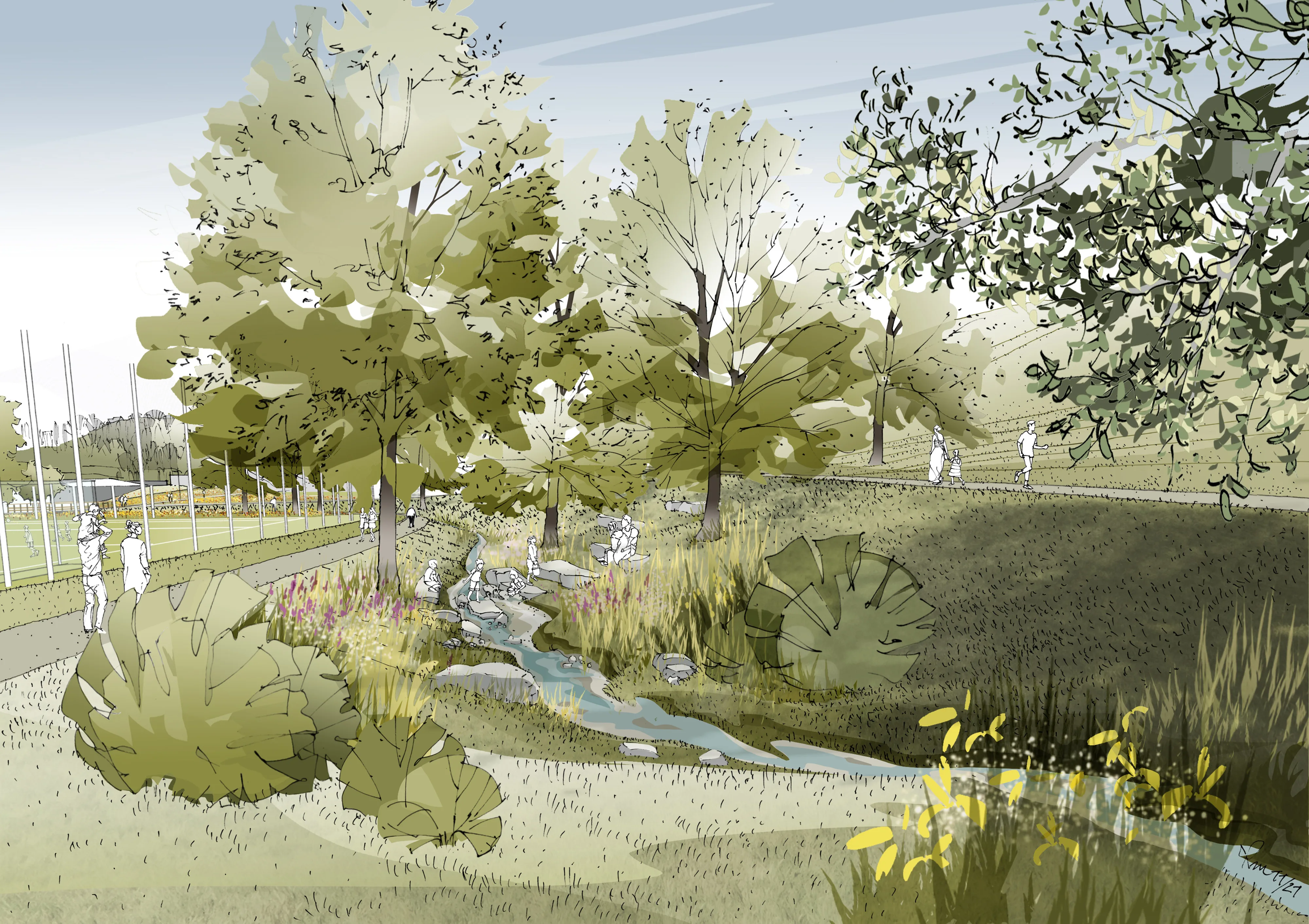 211130 Sportanlage Neuhus Bachdetail